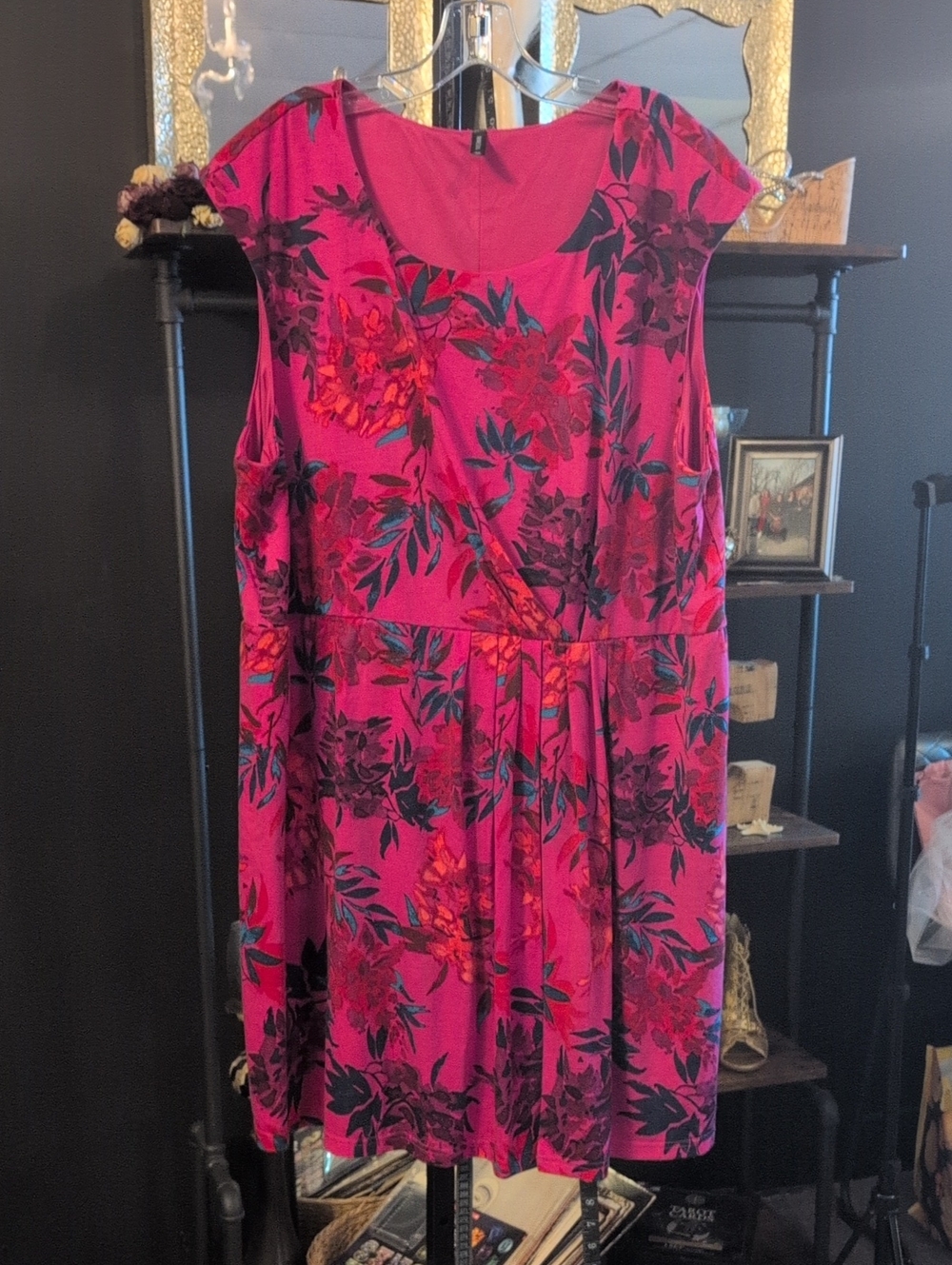 Massini Bright Pink Dress with Tag Detail